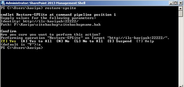 restored successfully
